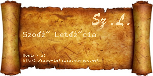 Szoó Letícia névjegykártya